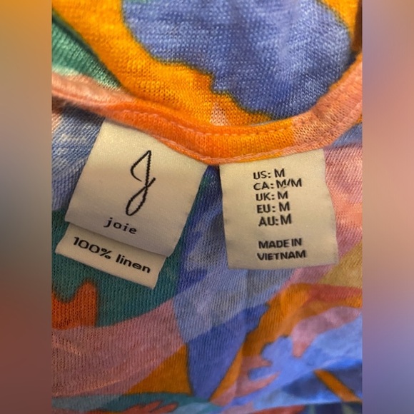 Joie Tropical Floral Linen Top Size Medium - Picture 2 of 4